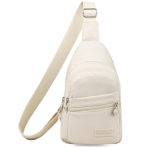 Banelu Small Sling Backpack Crossbody Bags for Women Men, Small Sling Bag Cross Body Bag Fanny Packs Crossbody Purses - Beige - color: C Beige