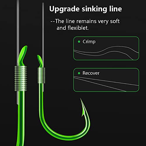 Dyxssm Small Fishing Hooks with Line Tiny Fishing Hook on Nylon Fishing Line (Pack of 20) - color: Type-B: Green, size: 20#