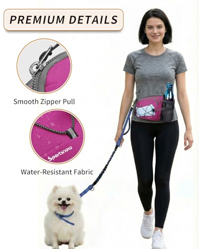 sportsnew Hydration Waist Pack with Water Bottle Holder, 2L Large Fanny Pack for Running Hiking Dog Walking, Water-Resistant Crossbody Waist Bag for Men Women, Patent Pending - style: Deep Pink