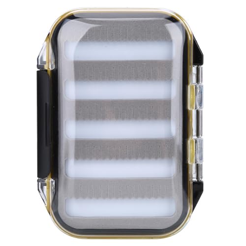 Double-Sided Fly Fishing Lure Box - Water proof Fly & Jig Storage Case with Clear Lid, Compact Design for Dry/Wet Flying(Jag Shape)