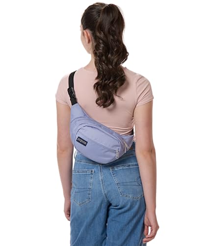 JanSport Fifth Avenue Fanny Pack Crossbody Bags for Women, Men - Stylish, Durable Waist Bag with Adjustable Belt, Main Zippered Pocket, Quick Stash Pocket - Travel Essentials - Black - color: Lavender Ash