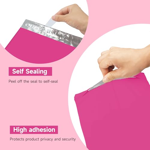 KKBESTPACK Poly Mailer Envelopes Shipping Bags Self Adhesive Waterproof Bags (Pink) (B125), 12 x 15.5 / 100pc - color: Pink, size: 12" x 15.5" 100pcs