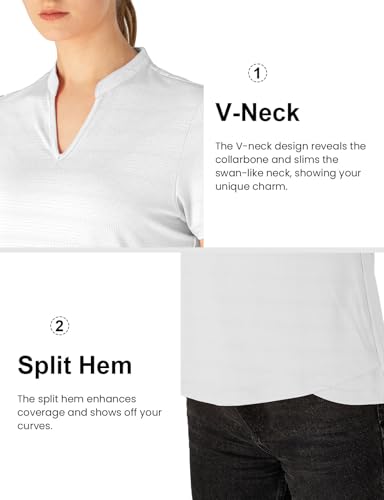 Rdruko Women's Hiking Shirts Short Sleeve UPF 50+ Sun Protection Lightweight Dry Fit Outdoor Travel Fishing Shirts - color: A-white, size: Medium