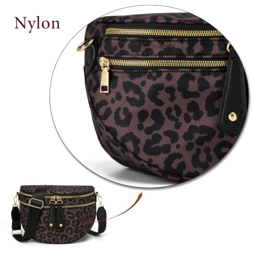 KKXIU Crossbody Sling Bag for Women Trendy Fanny Pack Vegan Leather Chest Bag | Trendy - color: Large-Leopard