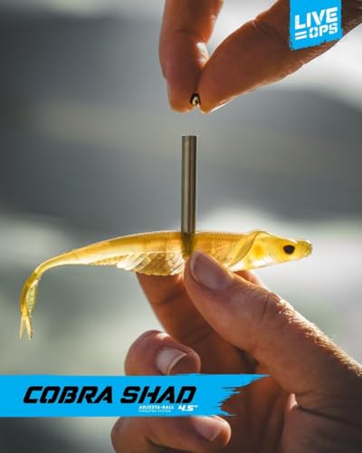 Nomad Design Cobra Shad Soft Plastic Minnow 4 Pack, with Adjusta-Ball Tungsten Weights, Fishing Lure - color: Silver Shad