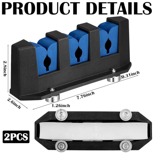 Seenelling 2 Pcs Magnetic Fishing Rod Holder for Car Fishing Pole Rack Vertical Rod Storage Holders for Truck Bed Boat Wall Garage Door - color: Blue, size: 3 Rods
