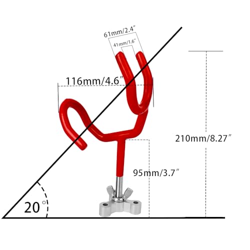 20 Degree Boat Fishing Rod Holder PVC Coated Steel Wire Pole Holders for Boats Anglers - color: Red