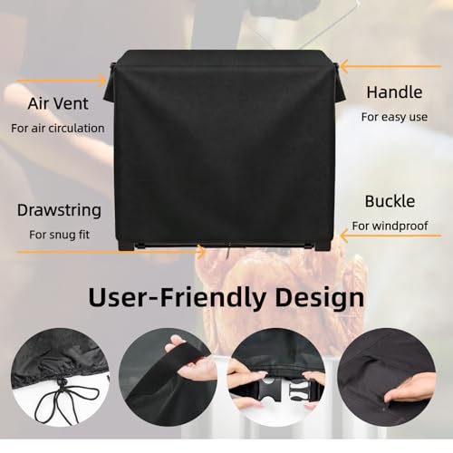 Turkey Fryer Cover, Waterproof Crawfish Boiler Cover for CreoleFeast CFB1001A 90 QT,Protective Covers for Crawfish Seafood Boiler-47 D x 34" W x 34" H - size: 47" D x 34" W x 34" H