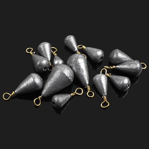 Fishing Weights Sinkers,15/30pcs Bass Casting Weights Bell Sinkers Fishing Weights Drop Shot Catfish Sinkers with Brass Swivel for Saltwater Freshwater - size: 1oz-15pcs