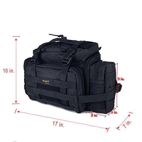 SHANGRI-LA Tactical Range Bag Outdoor Sling Backpack Hiking Fanny Waist Pack - color: Black(large)