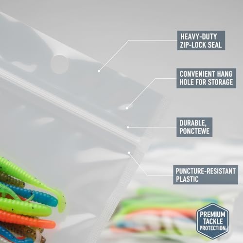 100 Pack Soft Plastic Baits Bags 4”x4" | Heavy-Duty Clear Lock Zipper Lure Packaging Bags - Leakproof Double-Sealed Zipper Storage for Soft Plastic Lures & Fishing Gear | Multiple Sizes - size: 4” x 4"