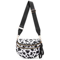 Pure Colour Crossbody Bum Bags for Women Spacious Checkered Cross body Bag Nylon Trendy Fanny Pack for Travel - color: Cow Pattern