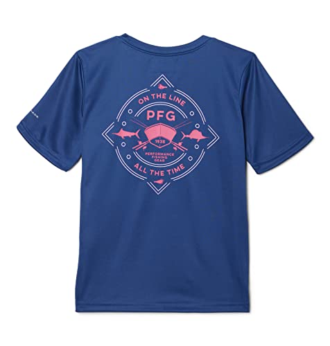 Columbia Boys Terminal Tackle PFG Tarpon Print Short Sleeve - color: Carbon/on the Line Salt Graphic, size: XX-Small