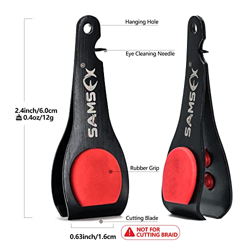 SAMSFX Fly Fishing Tippet Line Cutter Fishing Nippers Mulit-Tool with Zinger Retractors - color: Carabiner Retractors, Black