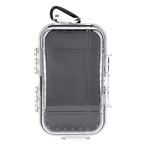 Tiiyee Small Waterproof Storage Case, Outdoor Survival Waterproof Dry Box | Protective Case Shockproof Airtight Carry Box Container Floating Hard Shell for EDC Tools Phone Keys Watches Travel Fishing - color: transparent