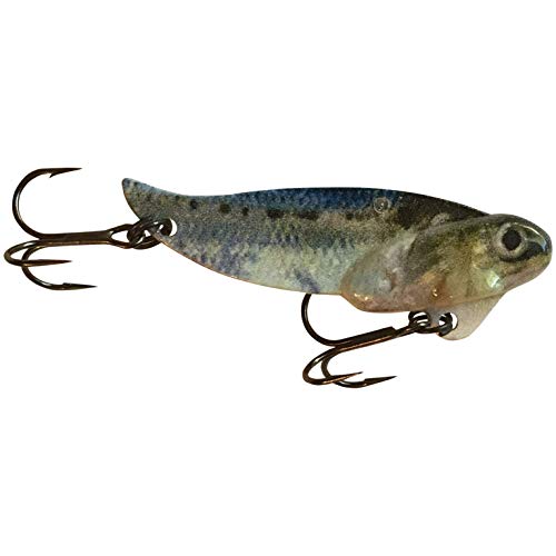 (2 Pack) - Blitz Lures Fishing Lures Metal VIB Hard Spinner Blade Baits for Bass Walleyes Trout Fishing Spoons - Blitz Blades Made in USA Zinc - color: REAL SHAD, size: 1/2OZ