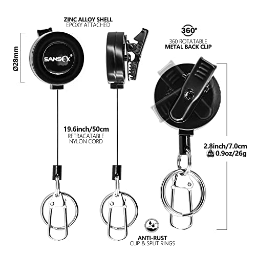 SAMSFX Fly Fishing Tippet Line Cutter Fishing Nippers Mulit-Tool with Zinger Retractors - color: Nippers with 360° Rotates Clip-On Retractors