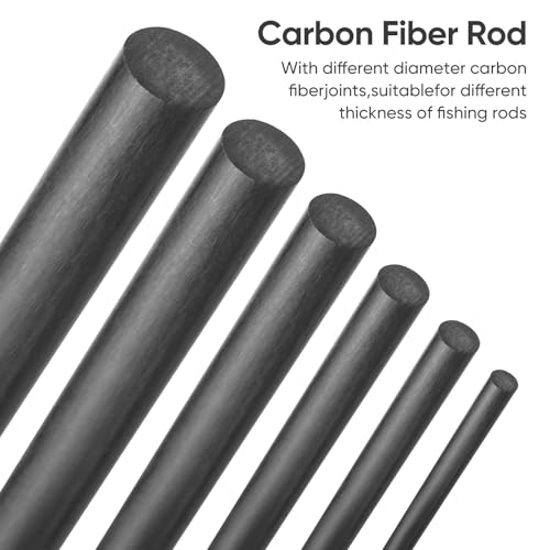 BESPORTBLE Fishing Rod Repair Tool Carbon Fiber Rods Repair Kit Fishing Pole Accessories Broken Pole Connector for Lure Sea Carp 6pcs