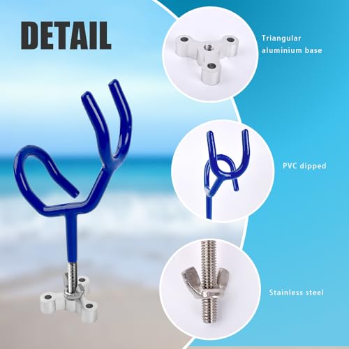 20 Degree Boat Fishing Rod Holder PVC Coated Steel Wire Pole Holders for Boats Anglers - color: Blue