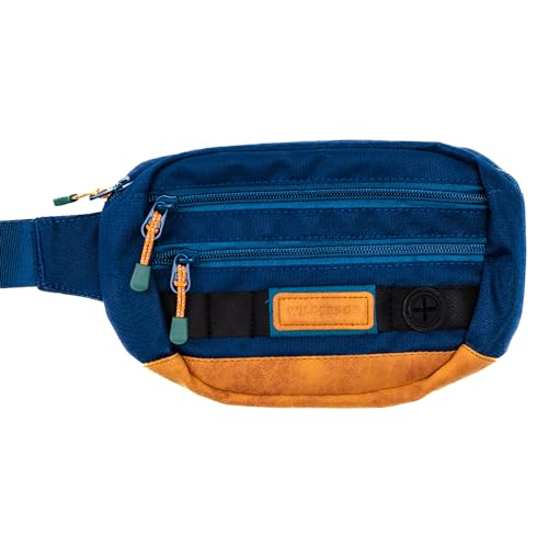 Wilderdog Utility Fanny Pack stores Treats, Balls, Keys in 3 Pockets with adjustable strap and Poop Bag dispenser (Pacific Blue) - color: Pacific Blue