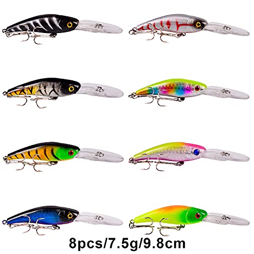 Bass Fishing Lures Kit Set Topwater Hard Baits Minnow Crankbait Pencil VIB Swimbait for Bass Pike Fit Saltwater and Freshwater - color: 006-43pcs