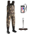 Trudave Chest Waders, 4.5mm Waterproof Neoprene Hunting Wader for Men & Women with 600G Insulated Boots - color: 11, style: Reed Grass