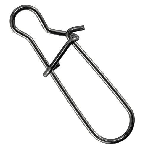 Dr.Fish 100 Pack Duo Lock Fishing Snaps Stainless Steel 26-220LB Lure Snaps Freshwater Saltwater Quick Change Speed Fishing Line Weights Clips - size: #4-77LB-100 Pack