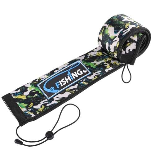 Lightproof Neoprene Fishing Rod Sleeve - Fishing Rod Cover for Storage & Transportation - Puncture Resistant Rod Sock for Casting, Trolling, Spinning Rods - color: Cyan Camo, size: 25"