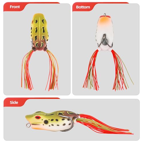 Soft Frog Lures, Topwater Swimbaits for Bass Fishing, Realistic PVC Design, Weedless Hooks, Perfect for Freshwater & Saltwater, Effective Fishing Lures for Pike & Snakehead - style: 5pcs-style a