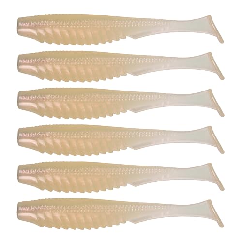 6th Sense – Party Paddle 4.3" – Saltwater Swimbait – Inshore Fishing – Redfish/Trout/Snook – Paddle Tail Soft Plastic - color: Bloody Pearl