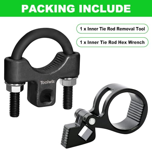 Toolwiz Inner Tie Rod Removal Tool Kit, 3/8'' Universal Low Profile Tool and Inner Tie Rod Hex Wrench Repair Remover 27-42mm End Wrench for 1/2" Square Drive, 2pcs for Most Cars Repair
