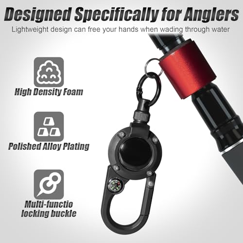 Fishing Rod Clip, Wearable Fishing Rod Holder, Portable Fishing Rod Accessory, Suitable for Fly Fishing, Stream Fishing, and Micro Tackle