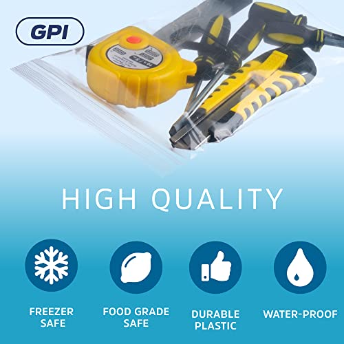 6" x 6" Heavy-Duty Zip Bags - 200 Count - Clear Plastic Reclosable Zipper Baggies, 4 Mil Thick Freezer Storage Poly Bags with Resealable Zip Top Lock for Packaging Food, Tools & Sharp Objects. - size: 6" x 6"