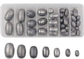 Fishing Egg Sinker Weights Kit, 42pcs Saltwater Fishing Weights Assortment Oval Drop Bass Casting Worm Weights Tackle for Saltwater Freshwater Fishing