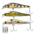 Fishing Lures Minnow Fishing Jerkbait Hard Bait, Noisy Wiggling and Vibrating Actions for More Bites, Deep Diving Swimbait Hard JerkBaits for Bass Pike Trout Walleye Freshwater Saltwater - color: Combination B