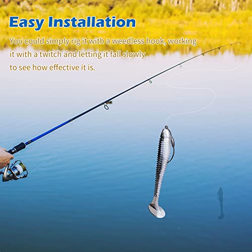 5/6Pcs Pre-Rigged Soft Plastic Lures, Paddle Tail Swimbait, Jig Heads for Bass, Walleye, Pike, Trout, Redfish Fishing - color: Model G