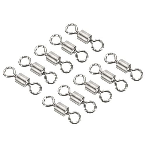 PATIKIL Fishing Barrel Swivels, 40 Pack 335LBS Copper Rolling Hook Line Connector Terminal Tackle for Saltwater Freshwater Fishing, Silver - style: 125 lb