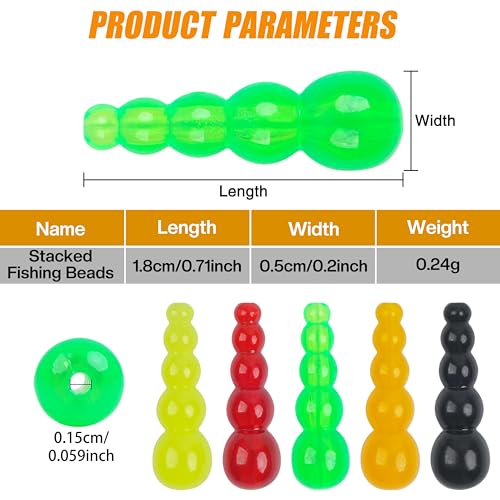 Stacked Fishing Beads, 150/200pcs Fishing Beads Lures Making Supplies Tackle Trout Beads Walleye Rig Inline Spinner Making Accessories Salmon Eggs Saltwater Freshwater - color: yellow-150pcs