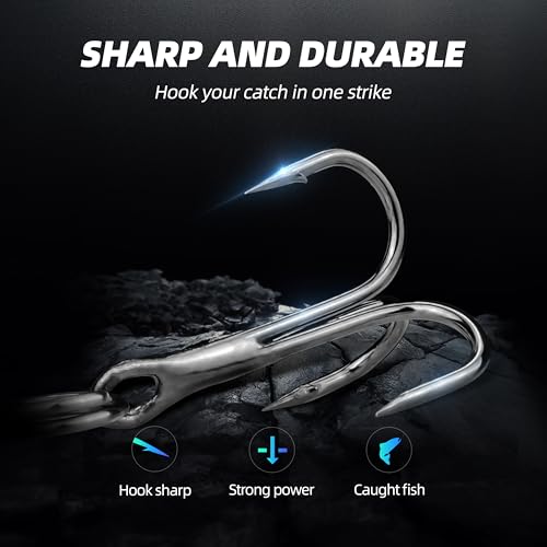 Fishing Rig with Weighted Jig Head and Treble Hook – Screw Lock Bait Keeper for Soft Lures, 3PCS Pack for Saltwater and Freshwater Fishing - size: 1/4oz, style: Double
