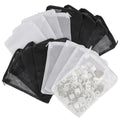 16 Pcs Aquarium Filter Media Bags Extra Fine, 7.8 x 5.9 Inch Filter Media Bag with Zipper, White & Black Aquarium Mesh Bag for Fish Tank Activated Carbon, Ceramic Rings
