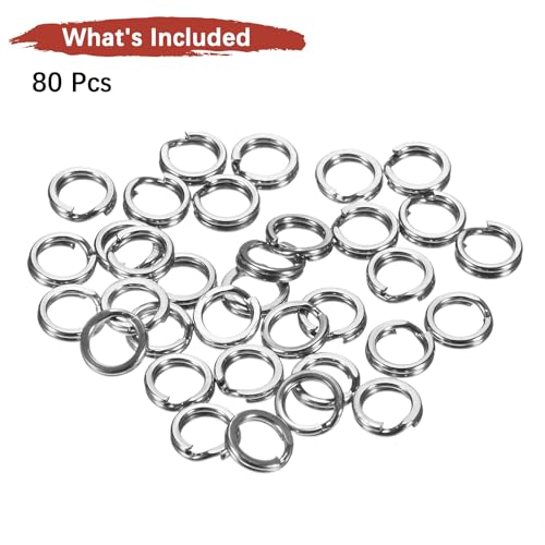 Split Rings Fishing [] - Stainless Steel Flattened Terminal Tackle Connector Lure Snap Split Ring Use for Freshwater Saltwater Loop - [] Tackle Hook Line Connector - size: 1# 11kg