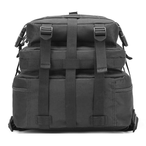 Tactical Backpack for Men, 45L Military Gym Backpacks, Large 3-Day Assault Pack Bug Out Bag MOLLE Daypack for Rucking Fishing Camping (Red) - color: Red