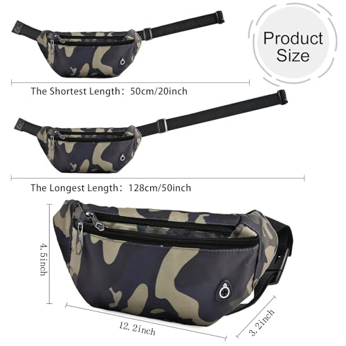 Fanny Pack for Women Men,Crossbody Fanny Pack Water Resistant Sports Waist Bag Pack, Belt Bag for Travel Hiking Running - color: 1pack-camobeige