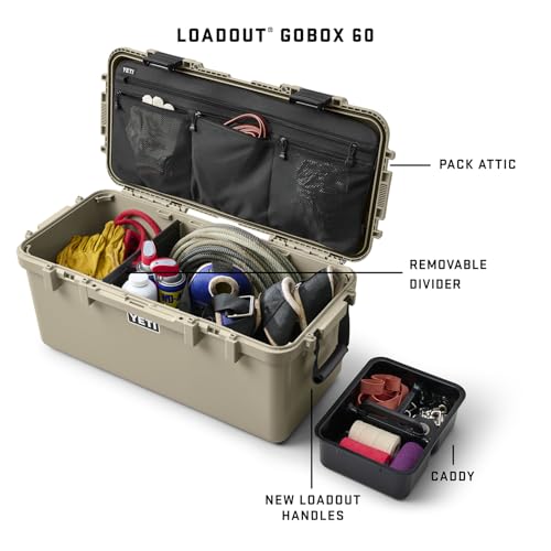YETI LoadOut 60 GoBox Divided Waterproof Cargo Case, Dry Box, Camera Case, Fishing Tackle Box, White - color: White (GoBox 60), size: GoBox 60