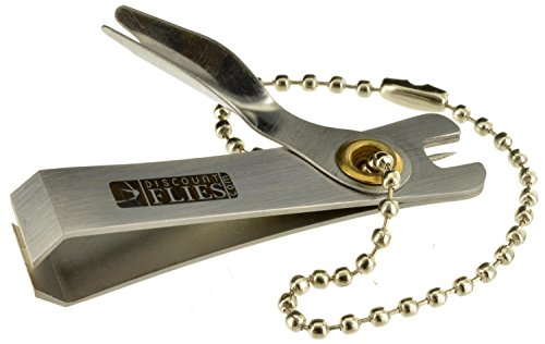 Stainless-Steel Fly Fishing Nippers – Corrosion Resistant Hook Clipper Cleaner & Sharpener in One – Fishing Clippers w/Nail Knot Tier Tip & D-Ring – Multifunctional Fishing Tackle