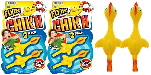 JA-RU Finger Slingshot Chickens (2 Packs 4 Units) Rubber Sling Chicken Flick Chicken Flying Chicken Flingers Stretchy Toys For kids Party Favors 426-2 - color: Sling a Chicken, size: 2 Packs