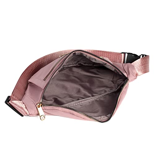 Fanny Packs Waist Pack for Women, Waterproof Waist Bag with Adjustable Strap for Travel Sports Running - color: cute pink