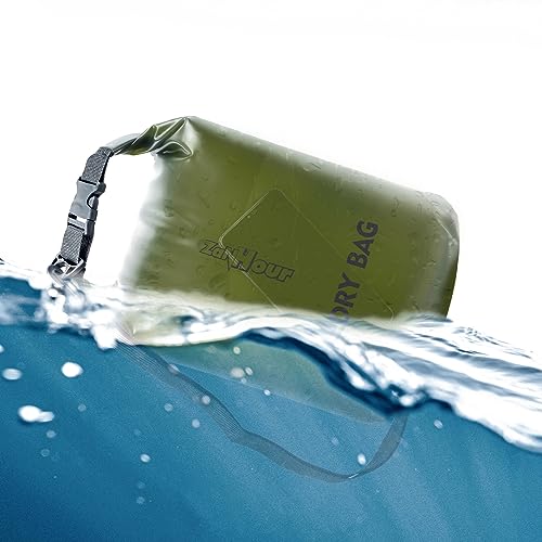 Waterproof Dry Bag - Roll Top Transparent Storage Bag,2L/5L/10L/20L,Suitable for Traveling, Swimming, Kayaking, Camping, Fishing, Rainy Day Trips - color: Pitch Green, size: 10L