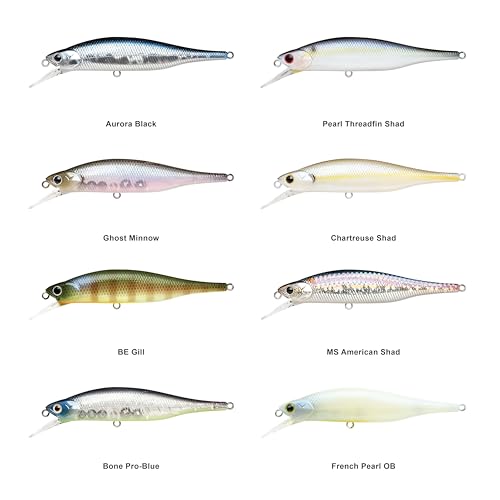 LUCKY CRAFT Lightning Pointer 98XR, Freshwater Bass Fishing Lures and Walleye Fishing Lures, 4" Slow Sinking Jerkbait, 6-7ft Depth, Largemouth Smallmouth, Tournament Fishing Gear - color: 238 Ghost Minnow