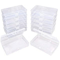 12 Pack Rectangular Clear Plastic Storage Containers | 5.3 x 3.1 x 1.18 inch, Hinged Lid, For Beads and Small Craft Items - size: 5.3 x 3.1 x 1.18 inch